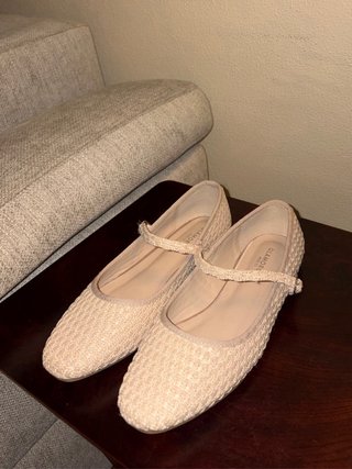 Bailarinas de rafia Glamorous beige
