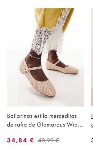Bailarinas de rafia Glamorous beige