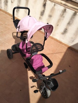 Triciclo gemelar rosa