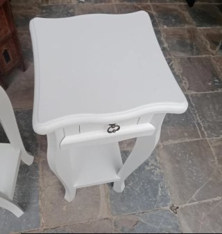 Mesitas de noche altas blancas (2 unidades)