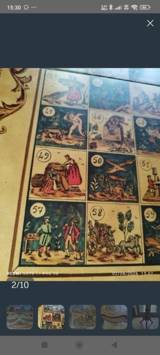 Antigua mesa de juego El Gioco del Biribisso