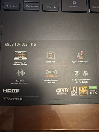 Ordenador Portátil Gaming ASUS Tuf Dash f15