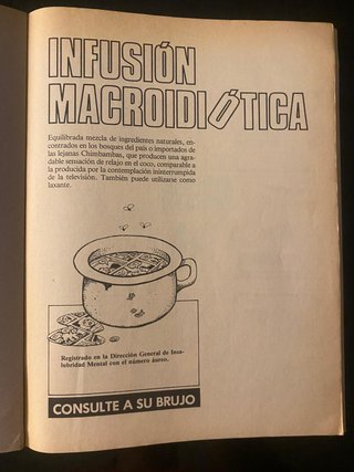 Infusión macroidiótica. El jueves. 1981.