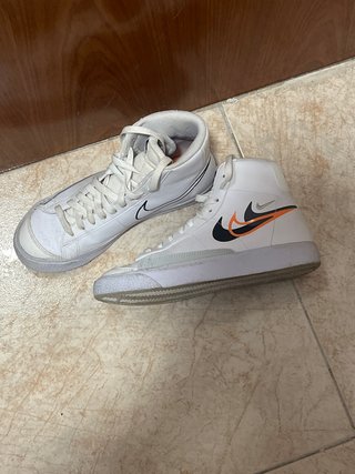 Nike Blazer Mid Zapatillas Blancas Naranja