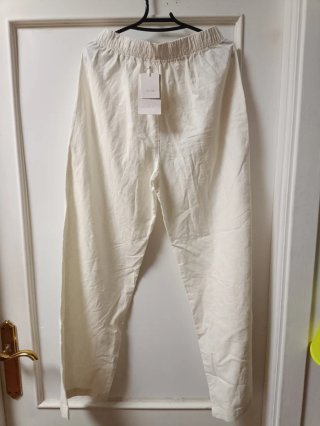 Pantalón Zara Lino Beige