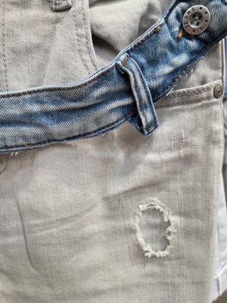 Pantalones Boyfriend Gris Desgastados