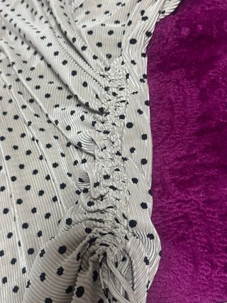 Vestido largo lunares beige y negro