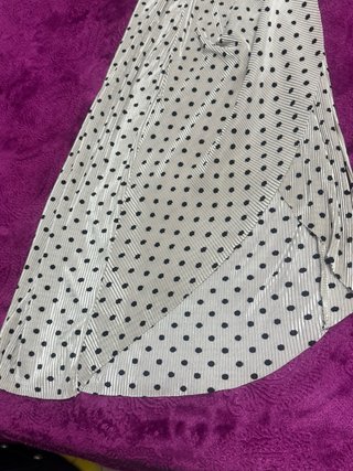 Vestido largo lunares beige y negro