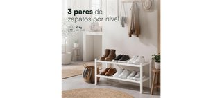 Zapatero apilable 2 niveles bambú