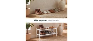 Zapatero apilable 2 niveles bambú