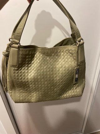Bolso Pons Quintana Piel Trenzada Dorado