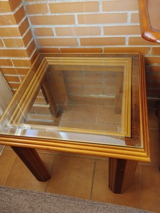 Mesa de centro madera y cristal