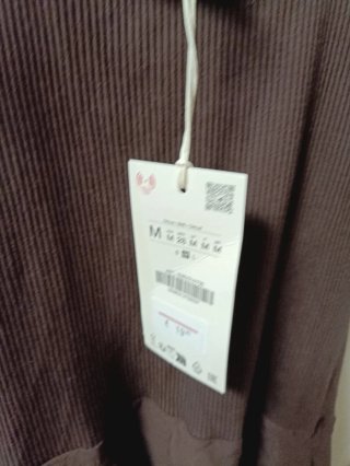 Vestido Zara canalé asimétrico marrón