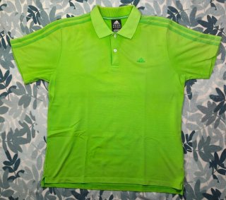 Polo Adidas Neón Verde Lima Vintage - Raro