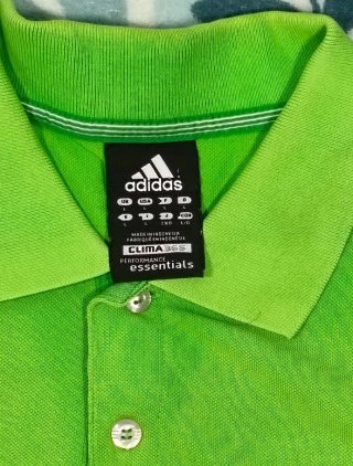 Polo Adidas Neón Verde Lima Vintage - Raro