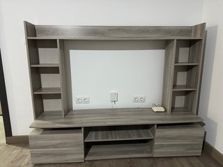 Mueble TV madera gris seminuevo