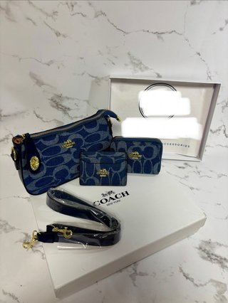 Conjunto Coach: Bolso, Cartera y Tarjetero
