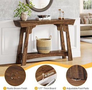 Consola Tribesigns 105cm 2 niveles rústico madera