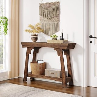 Consola Tribesigns 105cm 2 niveles rústico madera