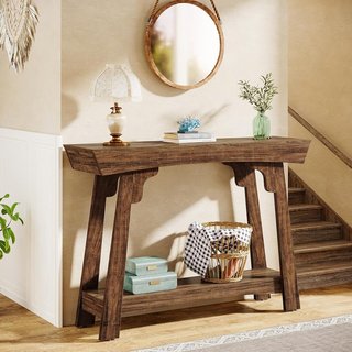 Consola Tribesigns 105cm 2 niveles rústico madera