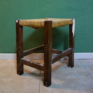 Taburete de Madera y Enea