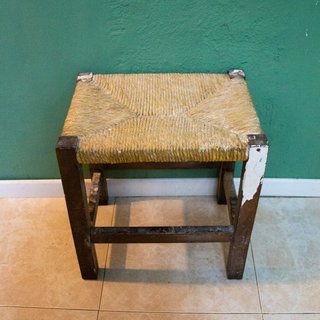 Taburete de Madera y Enea