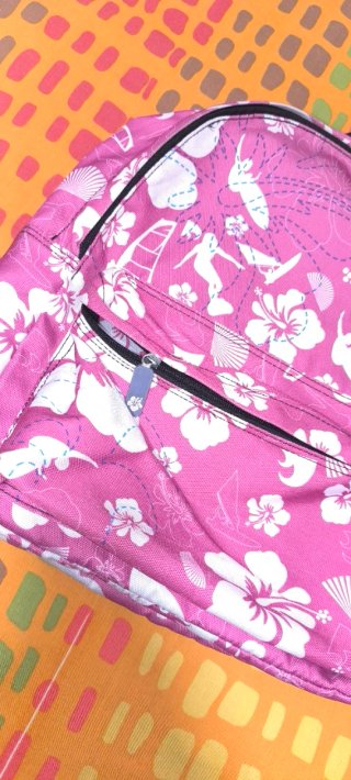 Mochila rosa Kima con estampado floral
