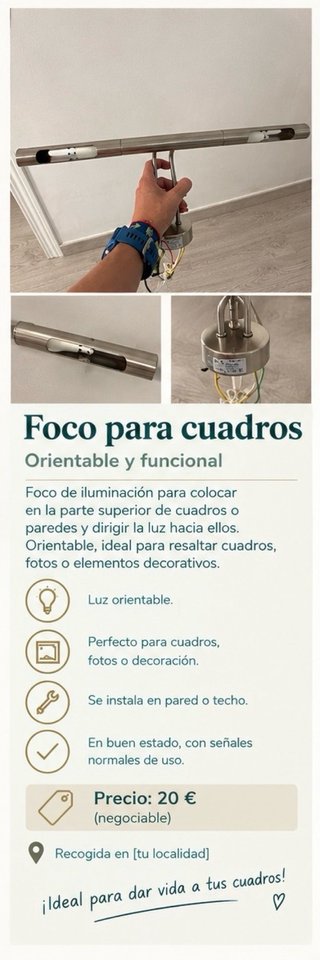 Foco para cuadros orientable