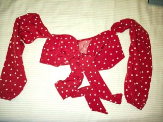 Top manga larga lunares rojo S