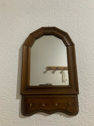 Espejo madera vintage con colgador