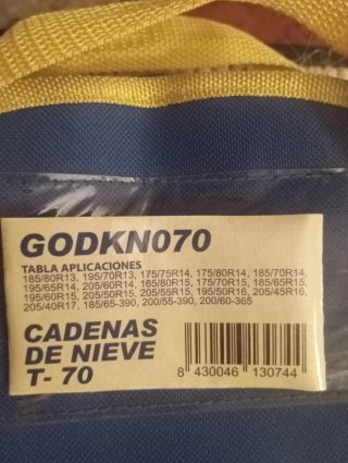 CADENAS DE NIEVE - Goodyear T-70