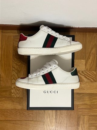 Sneakers Gucci Ace Cuore Pelle Bianca Tg 36
