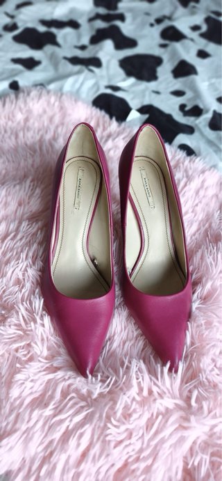 Zapatos Salón Zara Basic Talla 41 Fucsia
