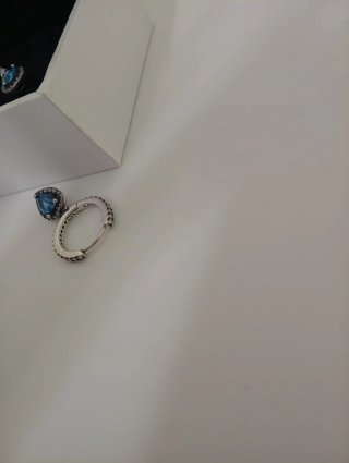 Pendientes Pandora Aro Corazón Azul turquesa