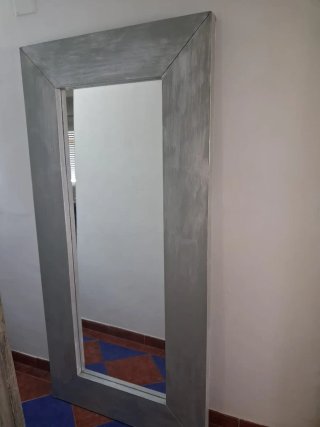 Espejo grande plata madera