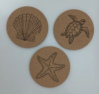Set 6 Posavasos Corcho Natural Colección Mar