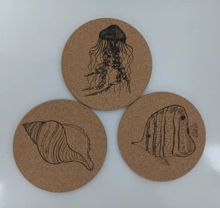 Set 6 Posavasos Corcho Natural Colección Mar