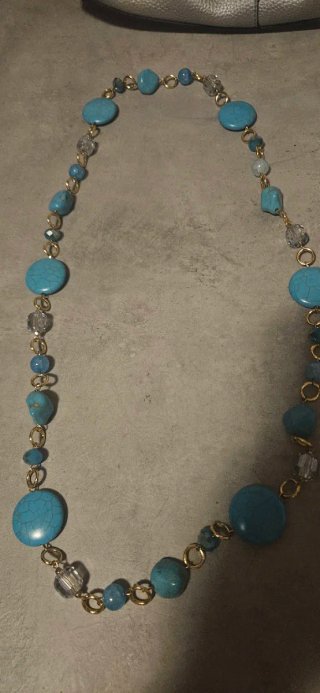 Collana donna blu e oro