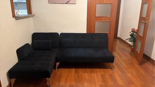 Sofá Cama Chaise Longue Negro