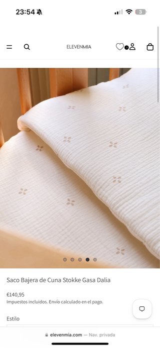 Saco y chichoneras cuna Stokke Elevenmia