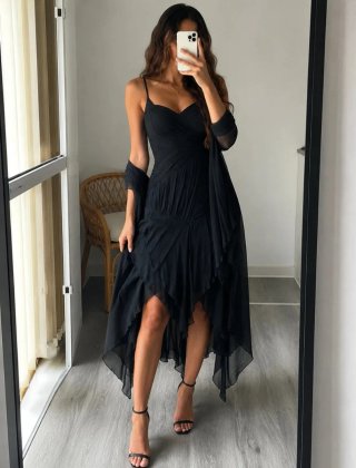 Vestido fiesta vintage negro