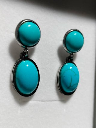 Pendientes vintage turquesa y plata