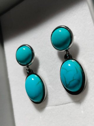 Pendientes vintage turquesa y plata