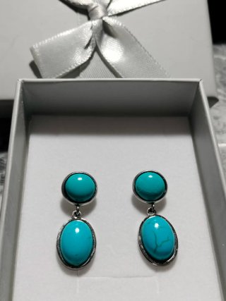 Pendientes vintage turquesa y plata