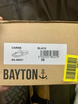 Sandalias de dedo BAYTON Talla 38 Negras.