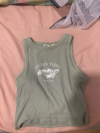 Pull&Bear Top Verde Ocean Tides