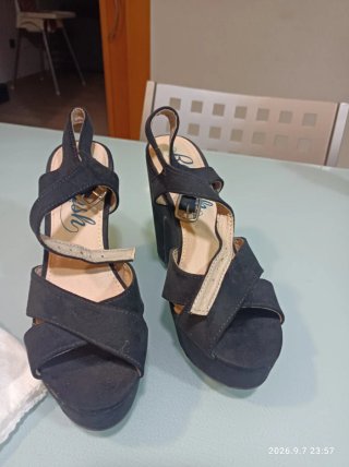Sandalias de tacón negras