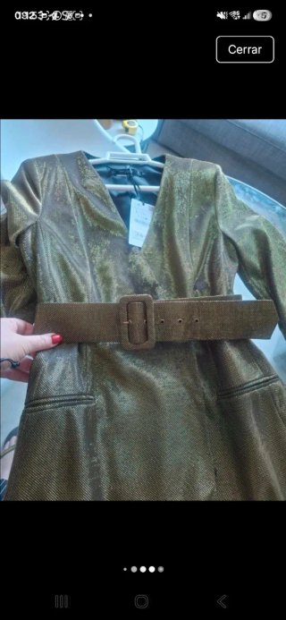 Chaqueta Zara L/40/12 dorada y verde