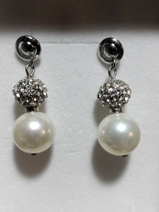 Pendientes vintage perla y circonitas