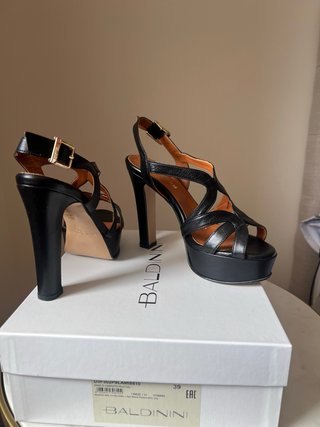 Sandalias Baldinini Piel Negras Talla 39